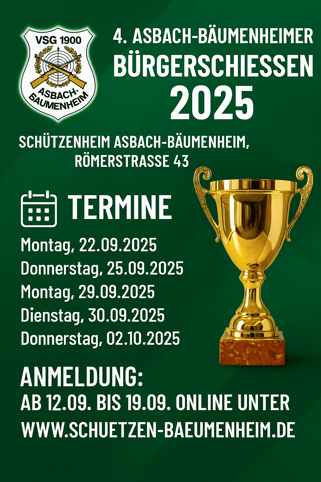 Mehr über den Artikel erfahren 4. Bäumenheimer Bürgerschießen – 2025